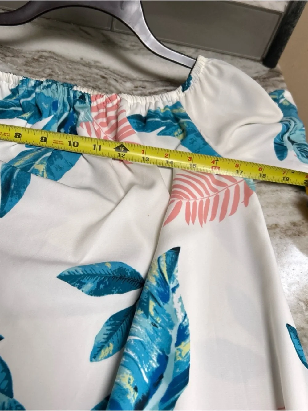 Buddy Love Mini Dress Womens S  Bell Sleeve Off Shoulder turquoise Printed Boho - Picture 6 of 9